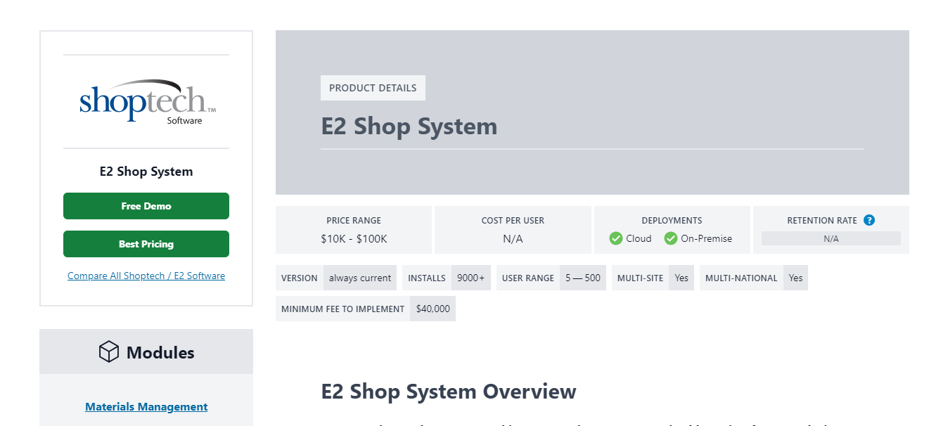 E2 Shop System